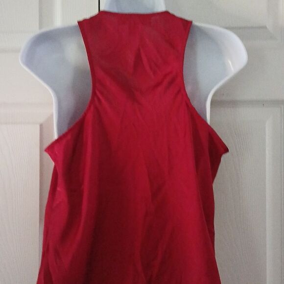 Michael Michael Kors red sheer sleeveless blouse Sz M NWOT - Picture 6 of 7